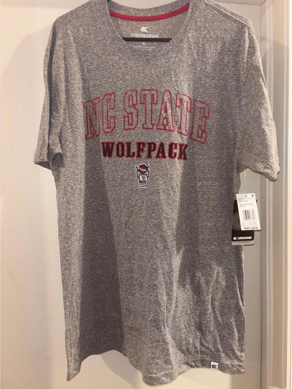 Colosseum NC State Wolfpack Heather Gray Graphic T-Shirt Men’s XL NCAA NWT